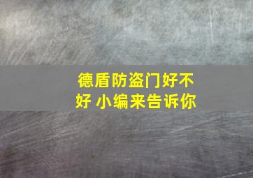 德盾防盗门好不好 小编来告诉你